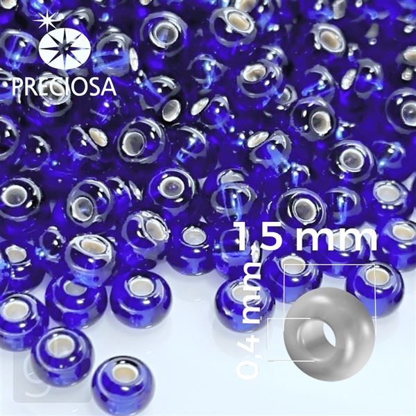 Preciosa Seed beads 15/0 1,5 mm Blue 37080 50 g