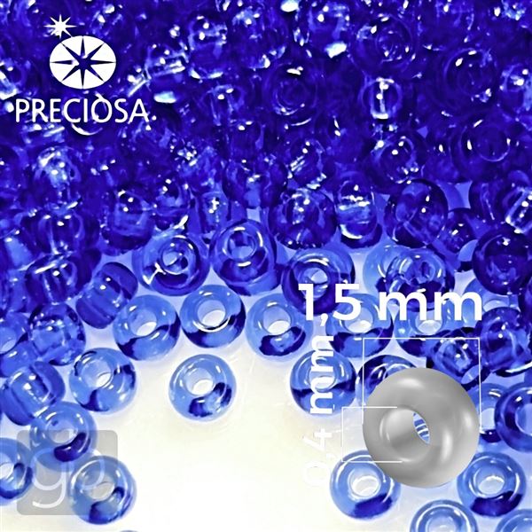 Preciosa Seed beads 15/0 1,5 mm Blue 30050 50 g