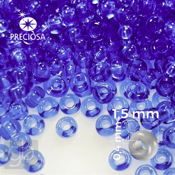 Preciosa Seed beads 15/0 1,5 mm Blue 30030 20 g