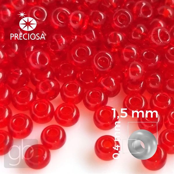 Preciosa Seed beads 15/0 1,5 mm Red 90070 20 g