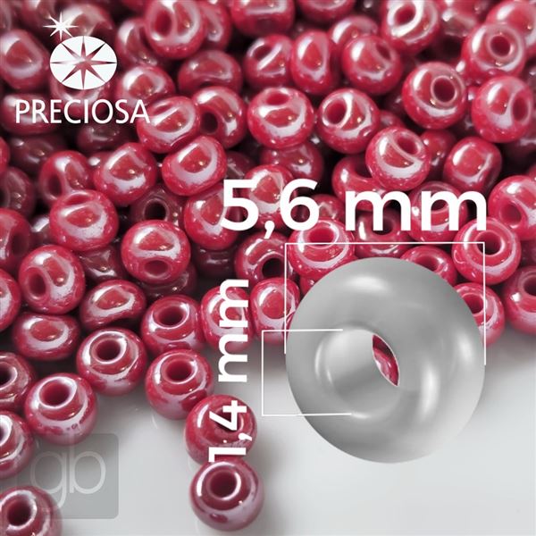 Preciosa Seed beads 3/0 5,6 mm Red 98190 50 g