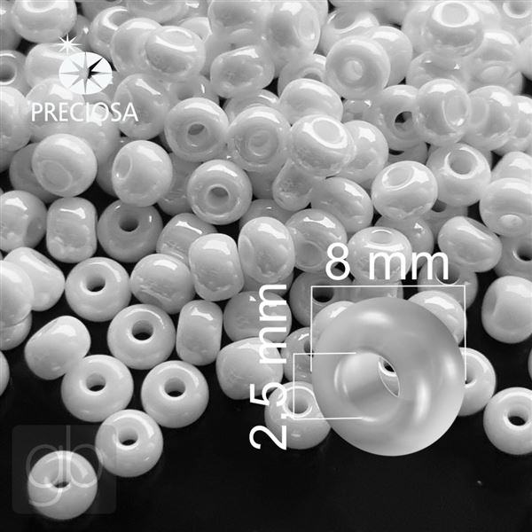 Preciosa Seed beads 33/0 8 mm White (46102) 20 g