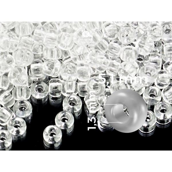 Preciosa Seed beads 4/0 5,1 mm Clear (00050) 20 g