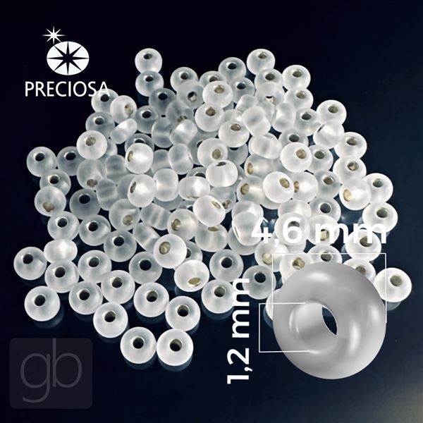 Preciosa Seed beads 5/0 4,6 mm Clear MATT (78102) 20 g