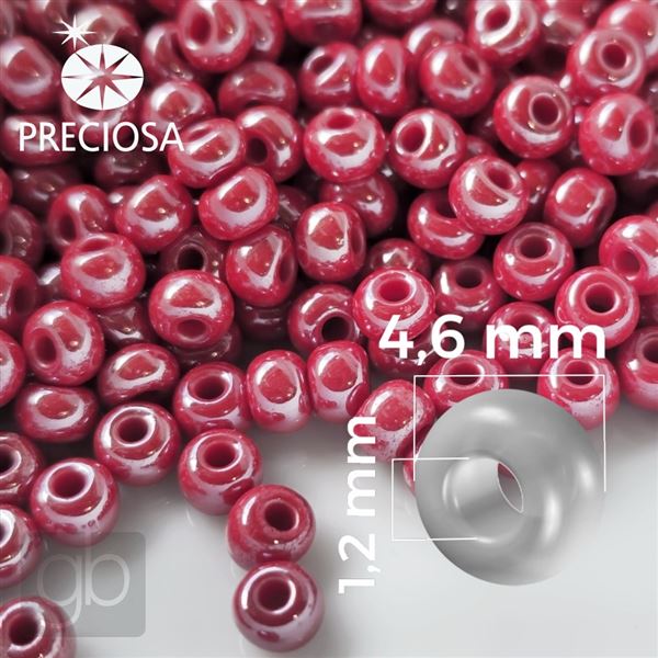 Preciosa Seed beads 5/0 4,6 mm Red 98190 50 g