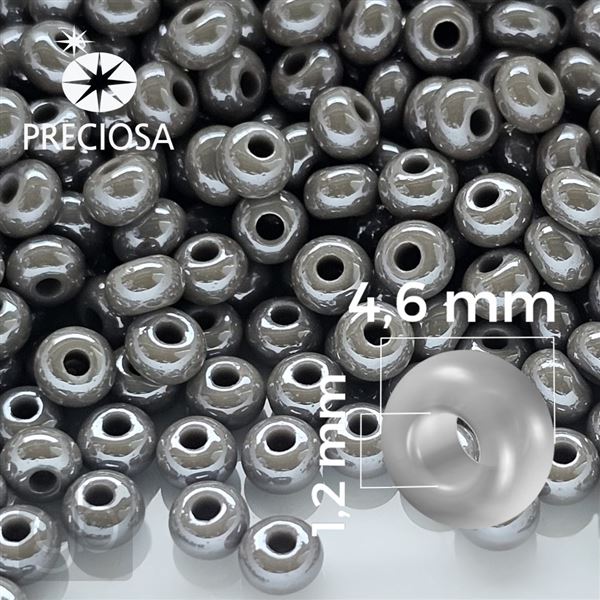 Preciosa Seed beads 5/0 4,6 mm Grey 48020 50 g