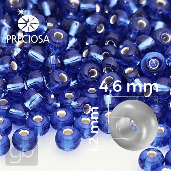 Preciosa Seed beads 5/0 4,6 mm Blue 37050 50 g