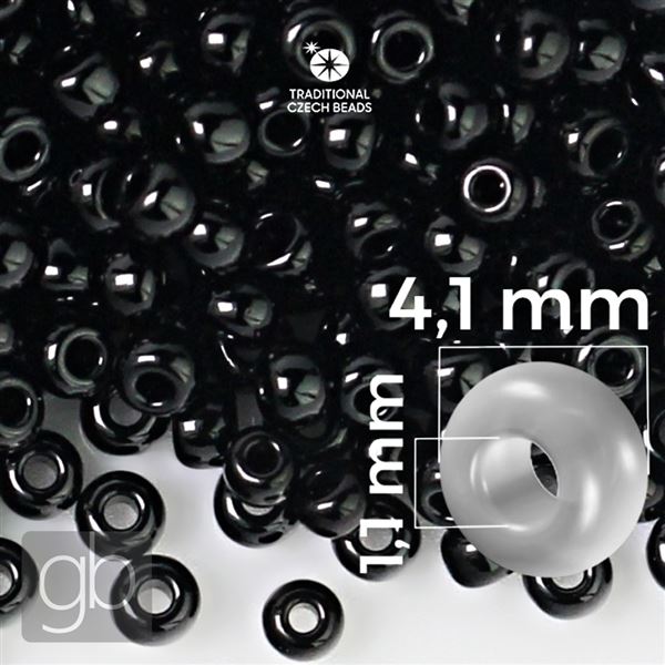 Preciosa Seed beads 6/0 4,1 mm Black 23980 50 g