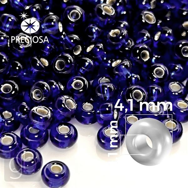 Preciosa Seed beads 6/0 4,1 mm Blue 37100 20 g