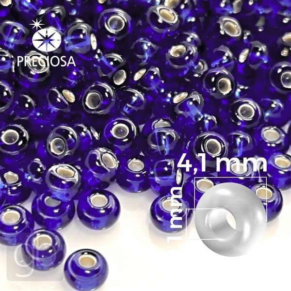 Preciosa Seed beads 6/0 4,1 mm Blue 37080 20 g