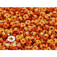 Preciosa STRIPED Seed Beads 6/0 4,1 mm Orange Black 93490 20 g