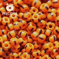 Preciosa STRIPED Seed Beads 6/0 4,1 mm Orange Black 93490 20 g