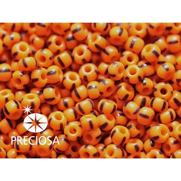 Preciosa STRIPED Seed Beads 6/0 4,1 mm Orange Black 93490 20 g