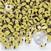 Preciosa STRIPED Seed beads 6/0 4,1 mm Yellow Black 83500 20 g