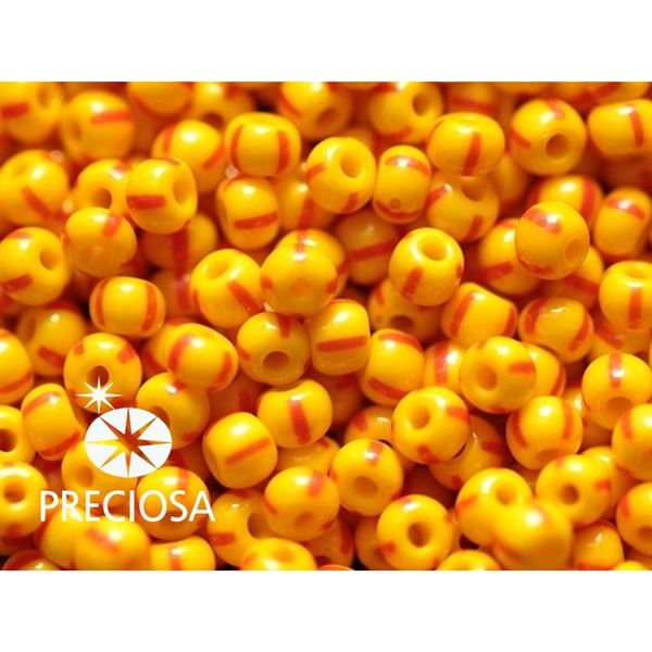 Preciosa STRIPED Seed Beads 6/0 4,1 mm Orange Red 83970 20 g