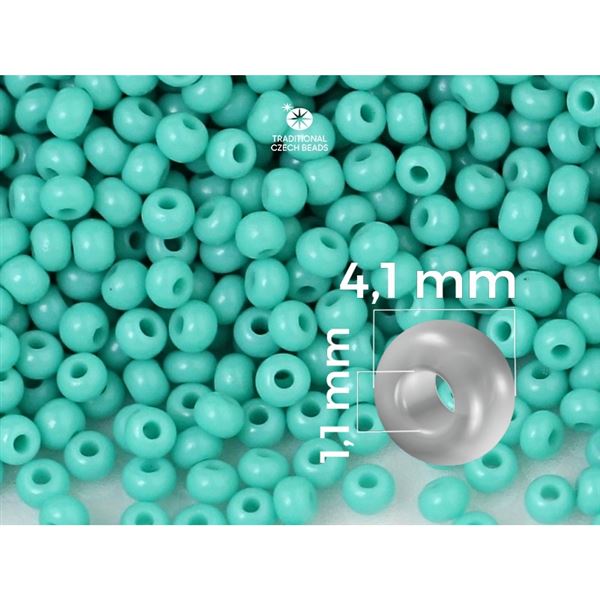 Preciosa Seed beads 6/0 4,1 mm Turquoise (63130) 20 g