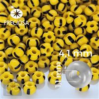 Preciosa STRIPED Seed beads 6/0 4,1 mm Yellow Black 83490 20 g