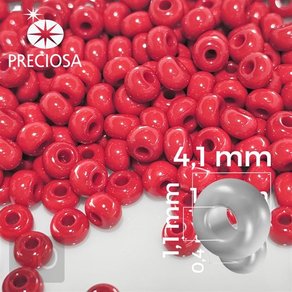 Preciosa Seed beads 6/0 4,1 mm Red 93190 20 g