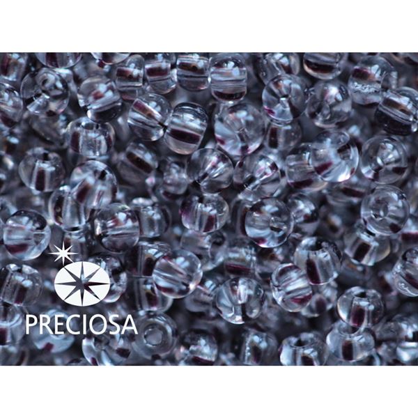 Preciosa STRIPED Seed Beads 6/0 4,1 mm Clear Purple 00490 20 g