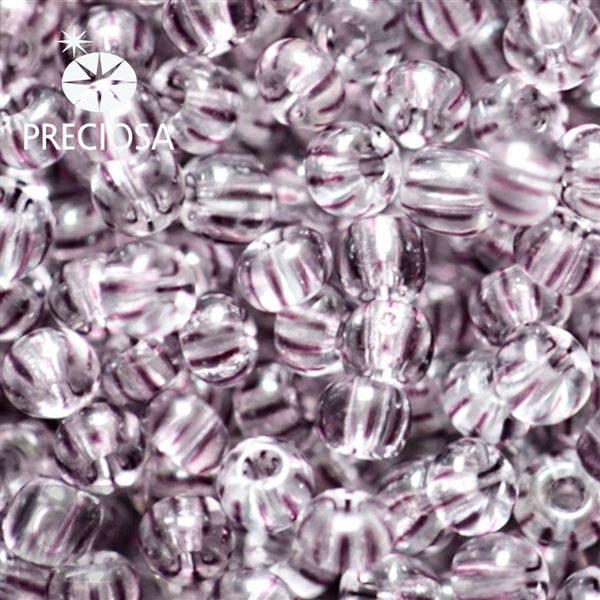 Preciosa STRIPED Seed Beads 6/0 4,1 mm Clear Purple 00491 20 g