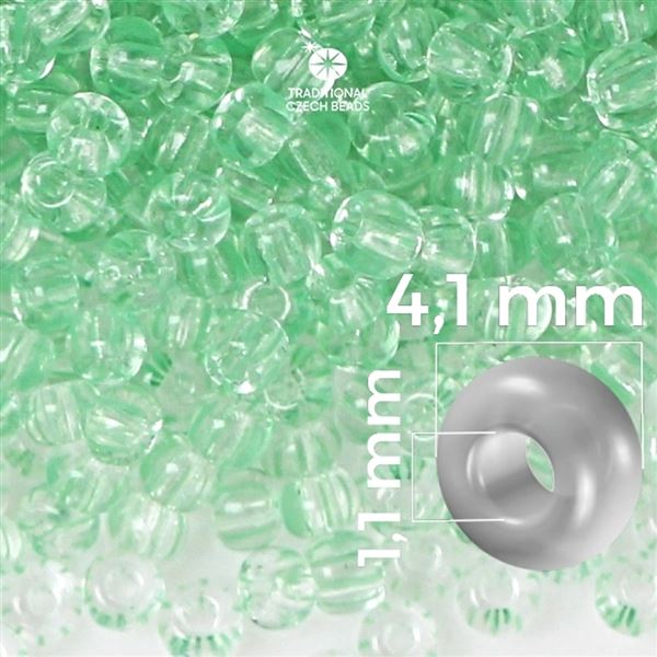 Preciosa STRIPED Sedd Beads 6/0 4,1 mm Clear Green 00851 20 g