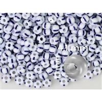 Preciosa STRIPED Seed Beads 6/0 4,1 mm White Blue 03330 20 g