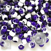 Preciosa Seed Beads HARLEQUIN 6/0 4,1 mm Blue White 03730 20 g