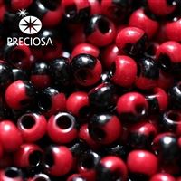 Preciosa HARLEQUIN Seed beads 6/0 4,1 mm Black Red 23790 20 g