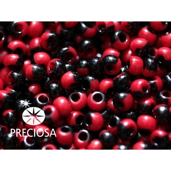 Preciosa HARLEQUIN Seed beads 6/0 4,1 mm Black Red 23790 20 g