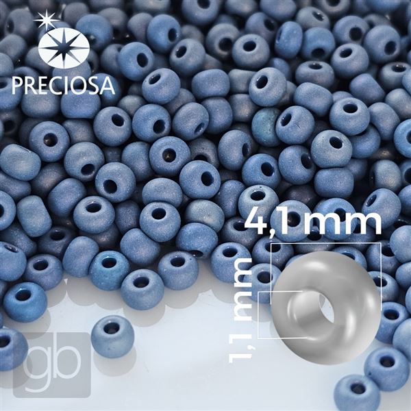 Preciosa Seed Beads 6/0 4,1 mm Blue 18538 50 g