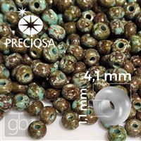 Preciosa seed beads 6/0 4,1 mm Turquoise Travertine 69130 50 g