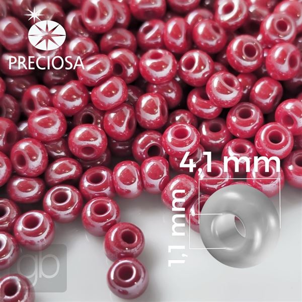 Preciosa Seed beads 6/0 4,1 mm Red 98190 50 g