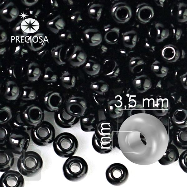 Preciosa Seed beads 7/0 3,5 mm Black 23980 50 g