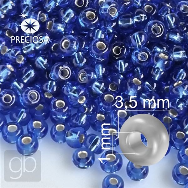 Preciosa Seed beads 7/0 3,5 mm Blue (37050) 20 g