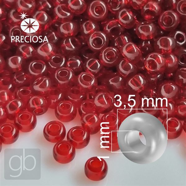 Preciosa Seed beads 7/0 3,5 mm Red (90090) 20 g