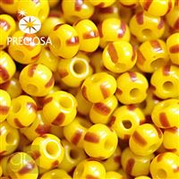 Preciosa STRIPED Seed Beads 8/0 2,9 mm Red Yellow 83170 50 g