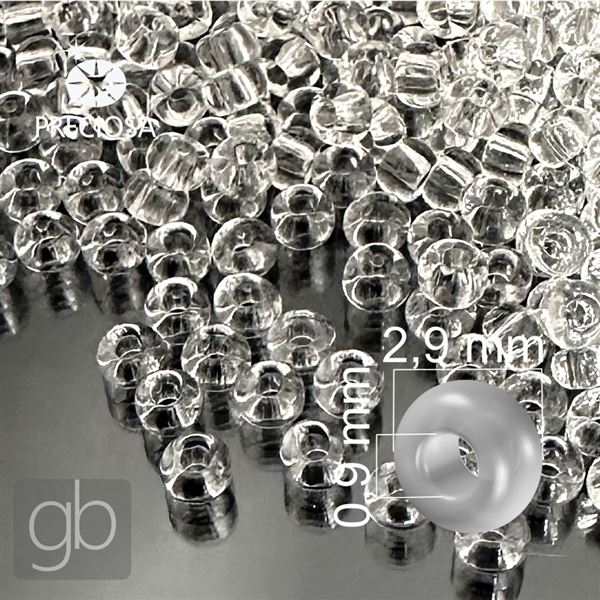 Preciosa Seed beads 8/0 2,9 mm Clear 00050 20 g