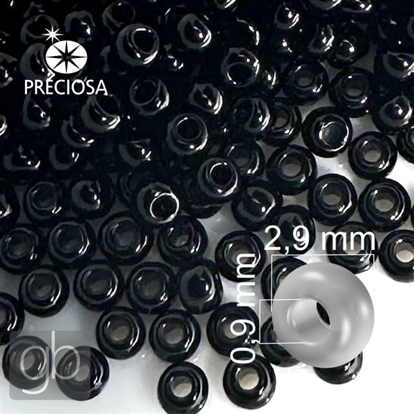 Preciosa Seed beads 8/0 2,9 mm Black 23980 50 g