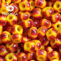 Preciosa STRIPED Seed Beads 8/0 2,9 mm Yellow Red Brown 83910 50 g