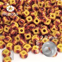 Preciosa STRIPED Seed Beads 8/0 2,9 mm Yellow Red Brown 83910 50 g