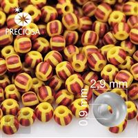 Preciosa STRIPED 8/0 2,9 mm Yellow Red Brown 83190 50 g