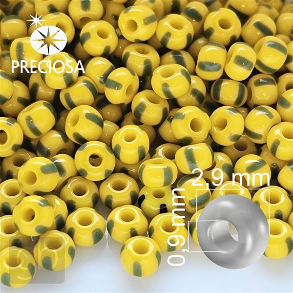 Preciosa STRIPED 8/0 2,9 mm Yellow Green 83520 50 g