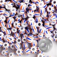 Preciosa STRIPED 8/0 2,9 mm White Red Blue 03931 50 g