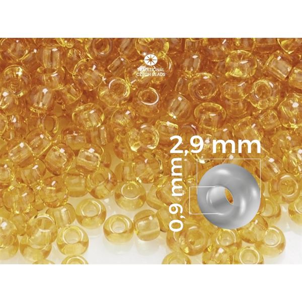 Preciosa Seed beads 8/0 2,9 mm Yellow (10050) 50 g