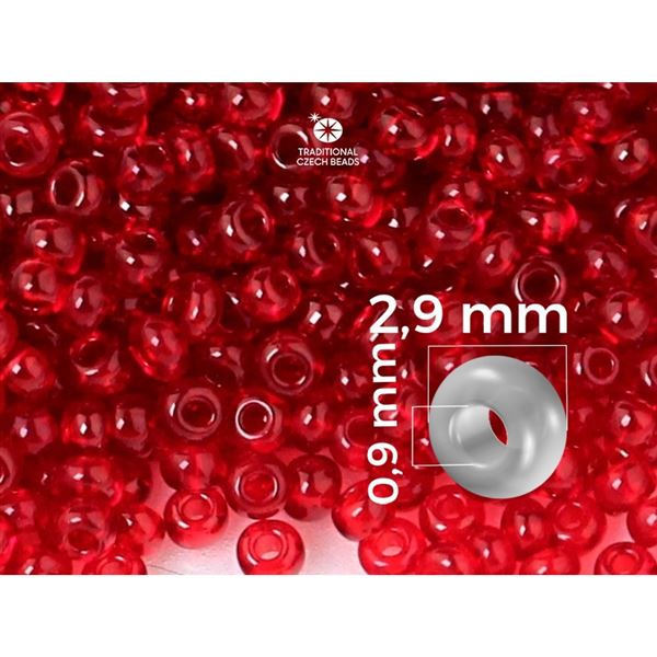 Preciosa Seed beads 8/0 2,9 mm Red (90090) 50 g