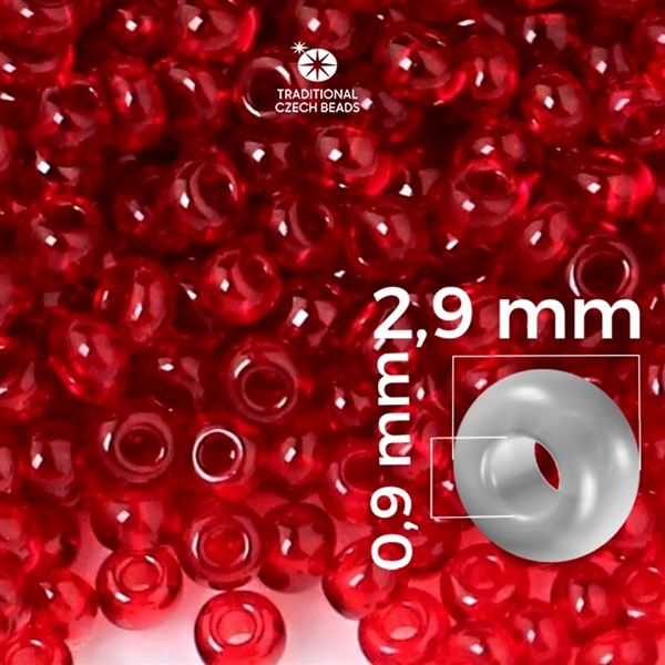 Preciosa Seed beads 8/0 2,9 mm Red 90090 50 g