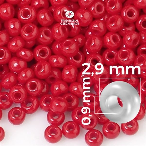 Preciosa Seed beads 8/0 2,9 mm Red 93210 50 g