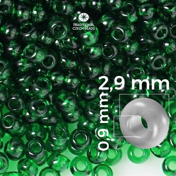 Preciosa Seed beads 8/0 2,9 mm Green 50060 50 g