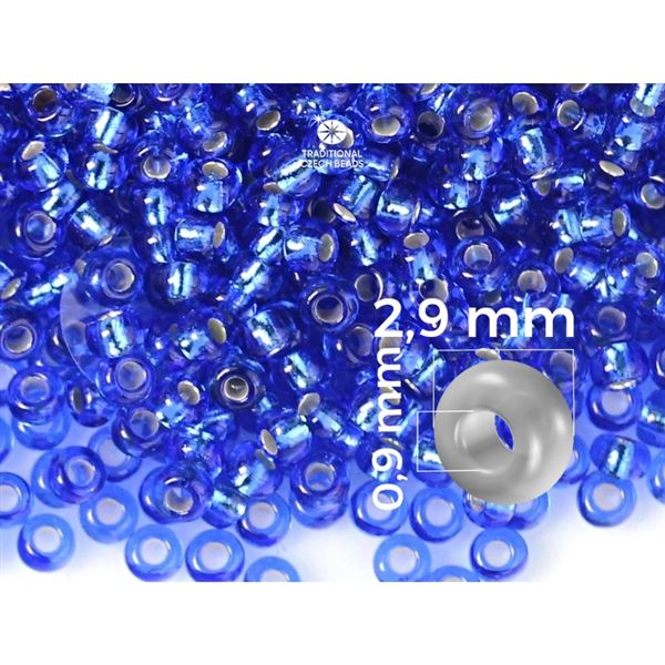 Preciosa Seed beads 8/0 2,9 mm Blue (37050) 20 g