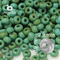 Preciosa Seed beads 8/0 2,9 mm Green Travertin 69130 50 g